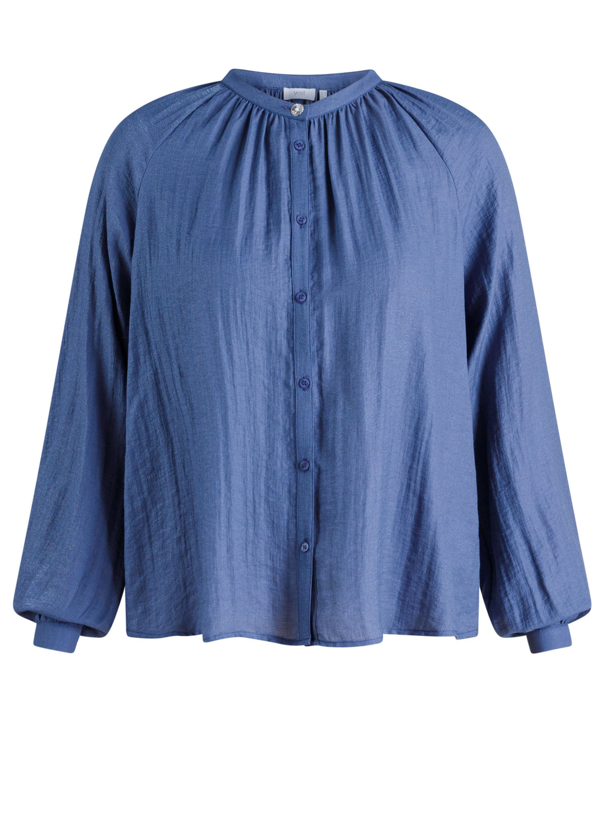 Yest Curve blouse blauw met glansje model Faded blue