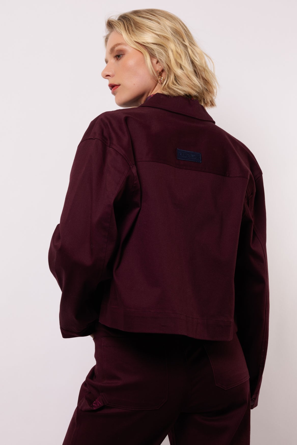 Fluresk jasje denim bordeaux Mascha jacket wine red