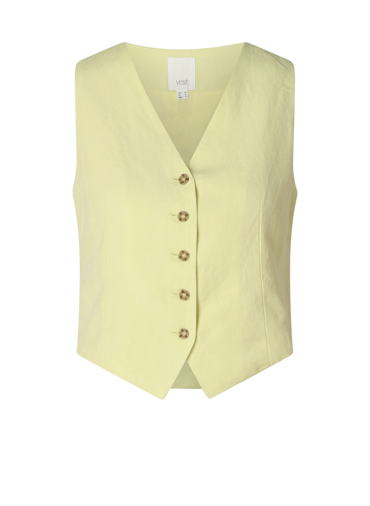 Yest licht geel gilet model Sabi Essential Pastel Yellow