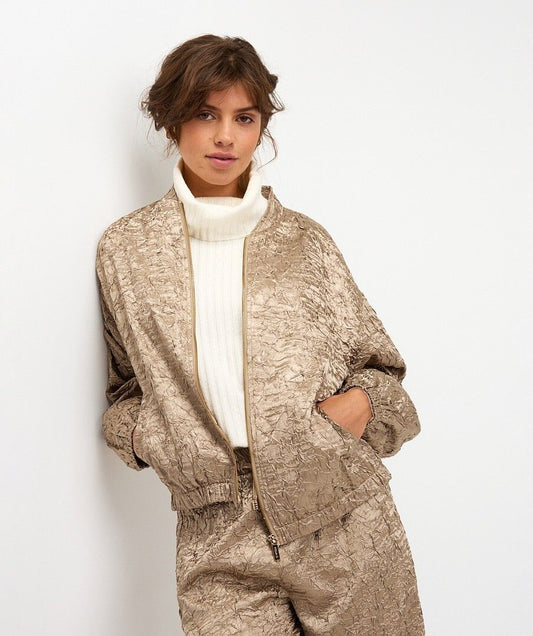 Esqualo goud bomber jasje satin crinkle gold W25.10702