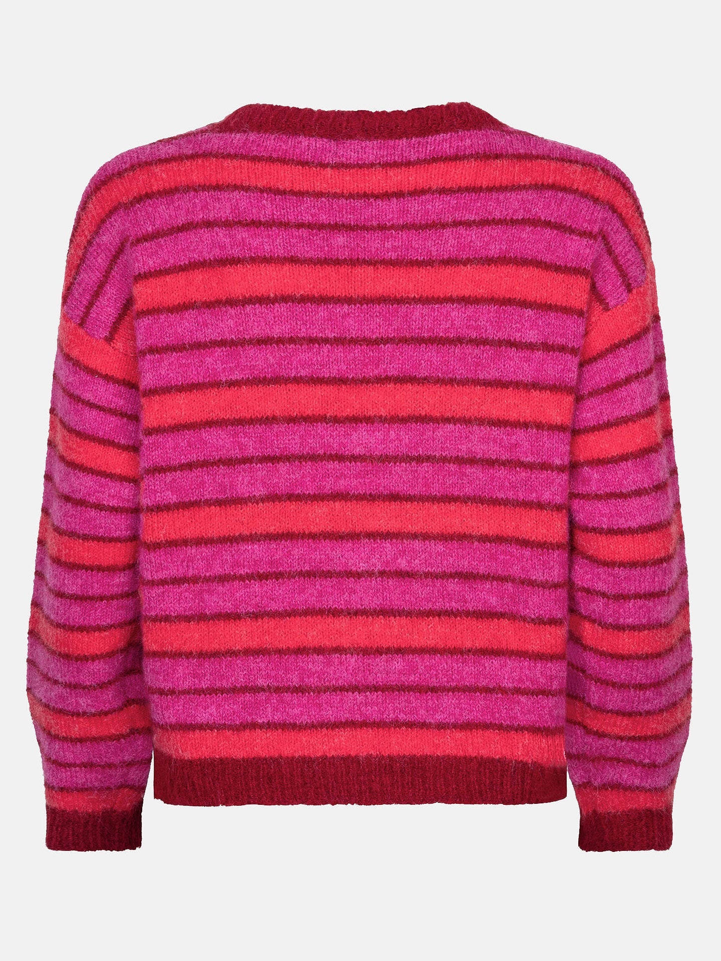 Ydence vest rood roze gestreept model Ginny cardigan fuchsia red