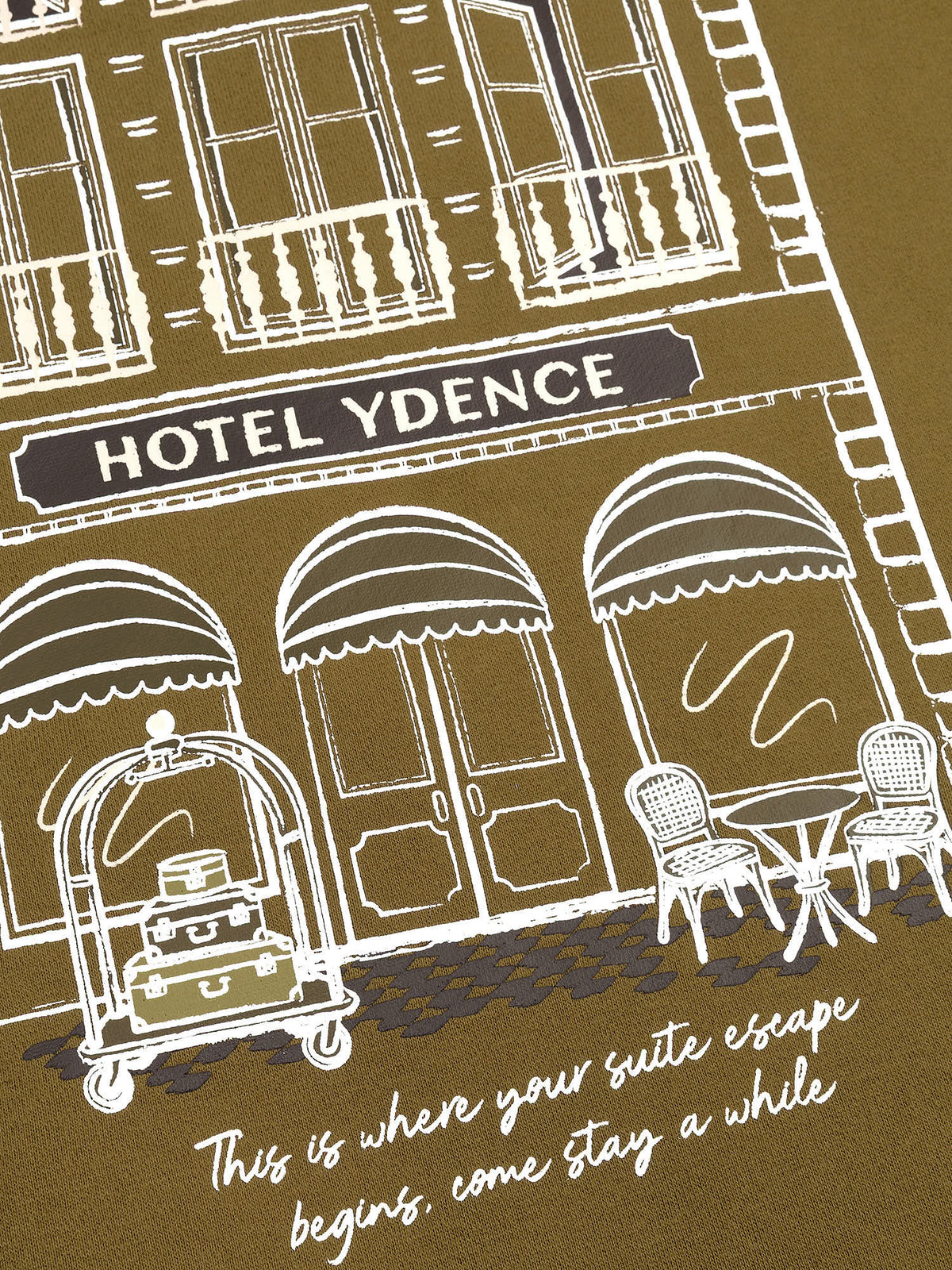 Ydence sweater olijf groen model Hotel Ydence olive