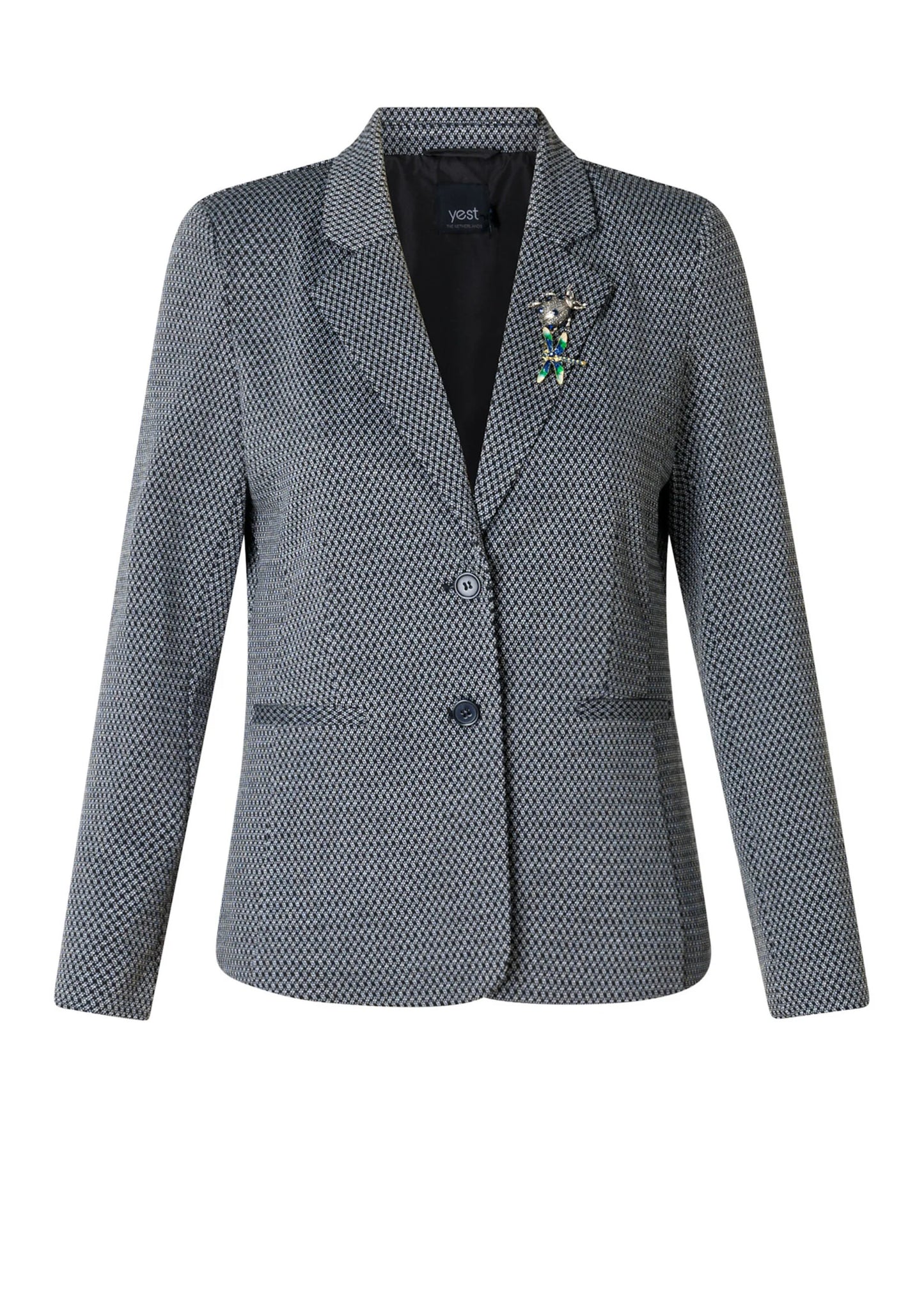 Yest Curve (Yesta) blazer zwart wit patroon model Helga A005898
