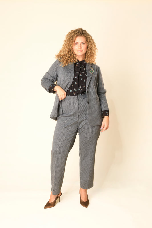 Yest Curve (Yesta) blazer zwart wit patroon model Helga A005898