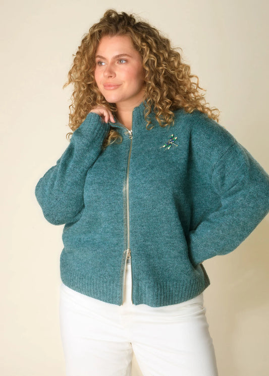 Yest Curve (Yesta) vest groen blauwe kleur model Haniya A006021 Dark mint
