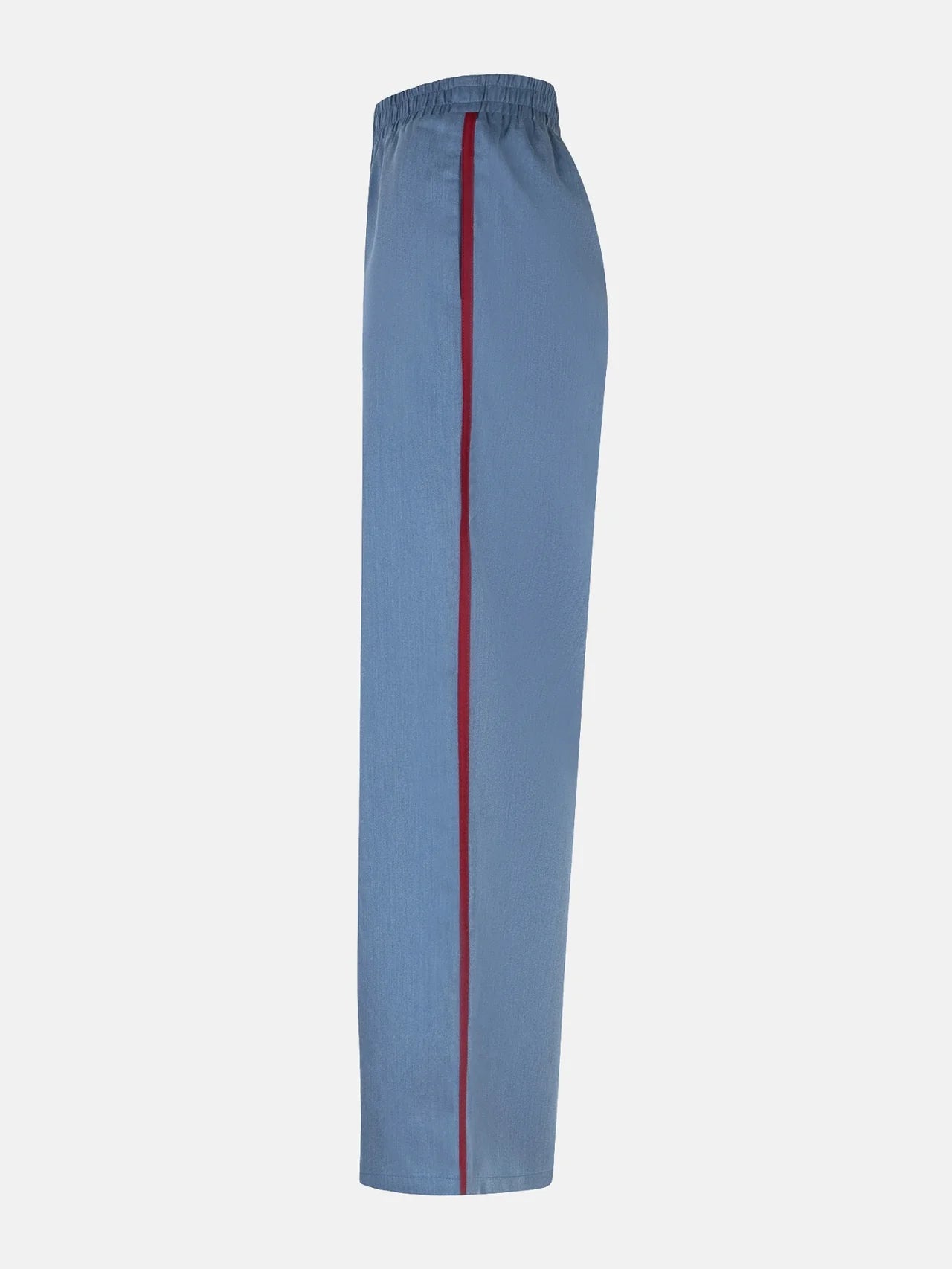 Ydence broek denim blue model zizi blauw rood pants