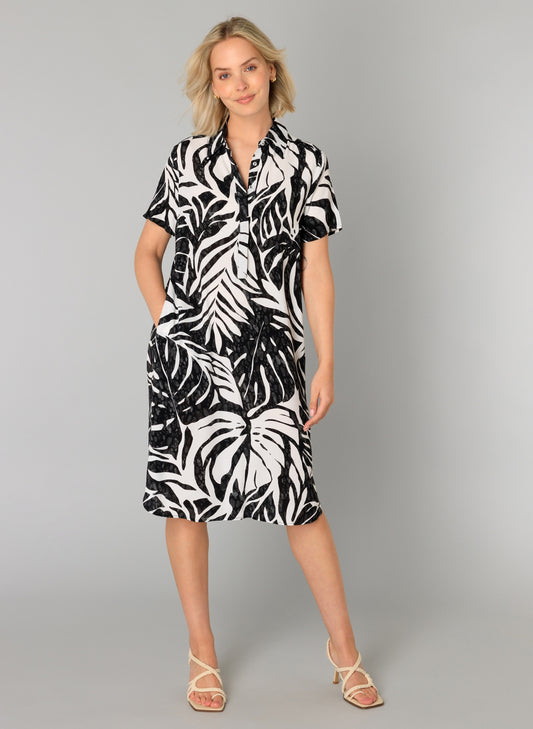 Yest jurk zwart wit print model Tereza viscose