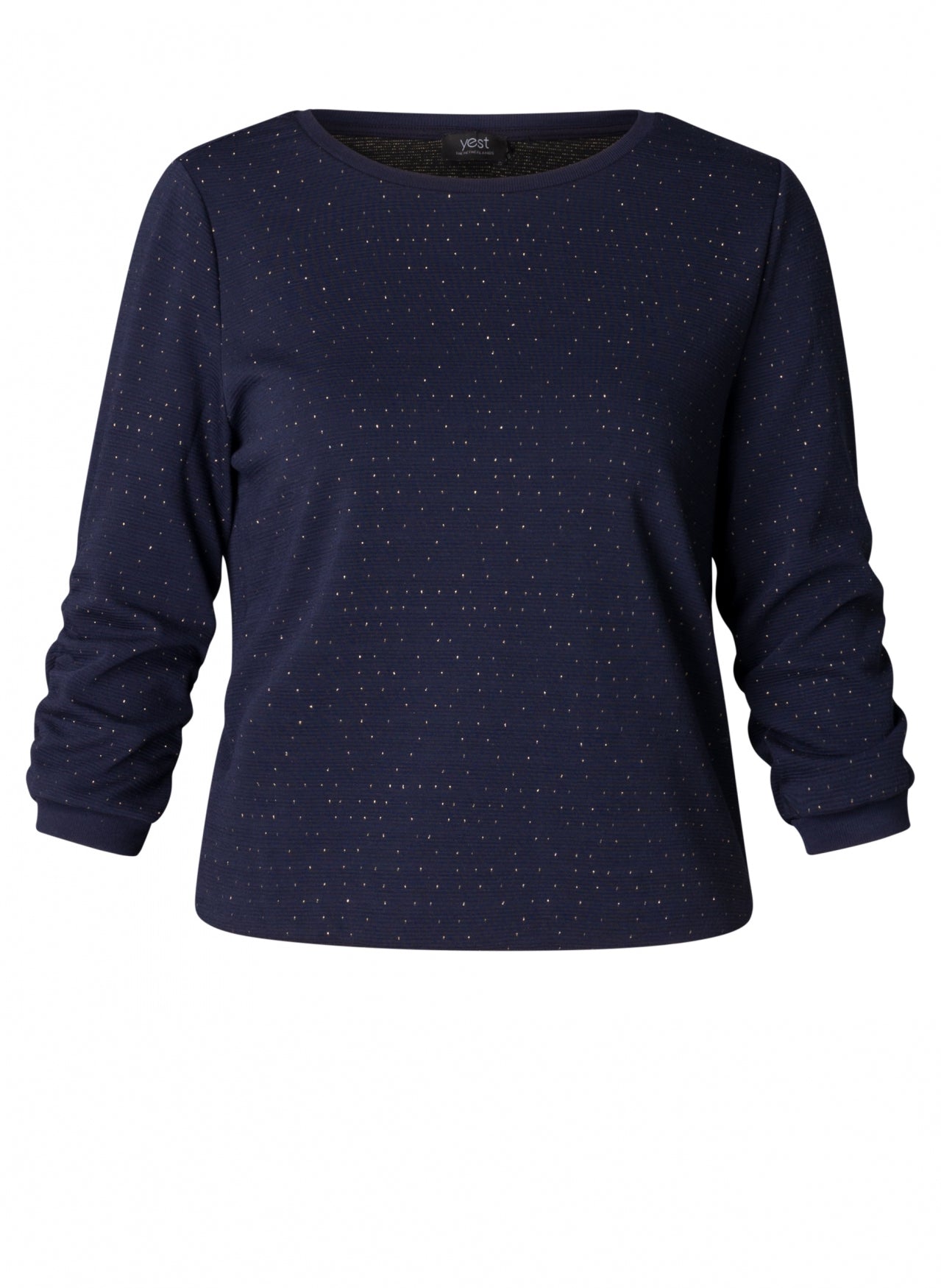 Yest shirt donkerblauw met glitter draadje model Olvin Essential dark navy