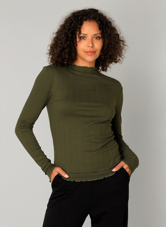Yest longsleeve groen model Clara army green