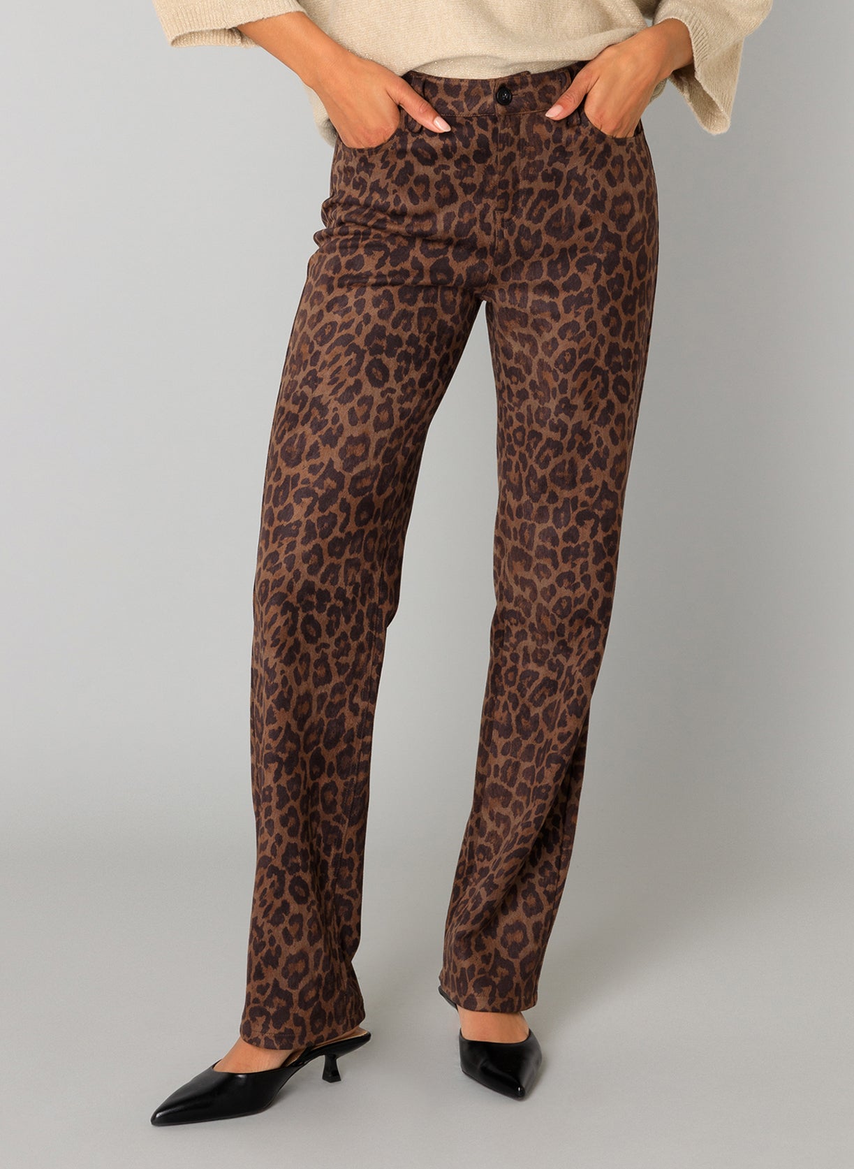 Yest broek panter print bruin model Constance leopard multi