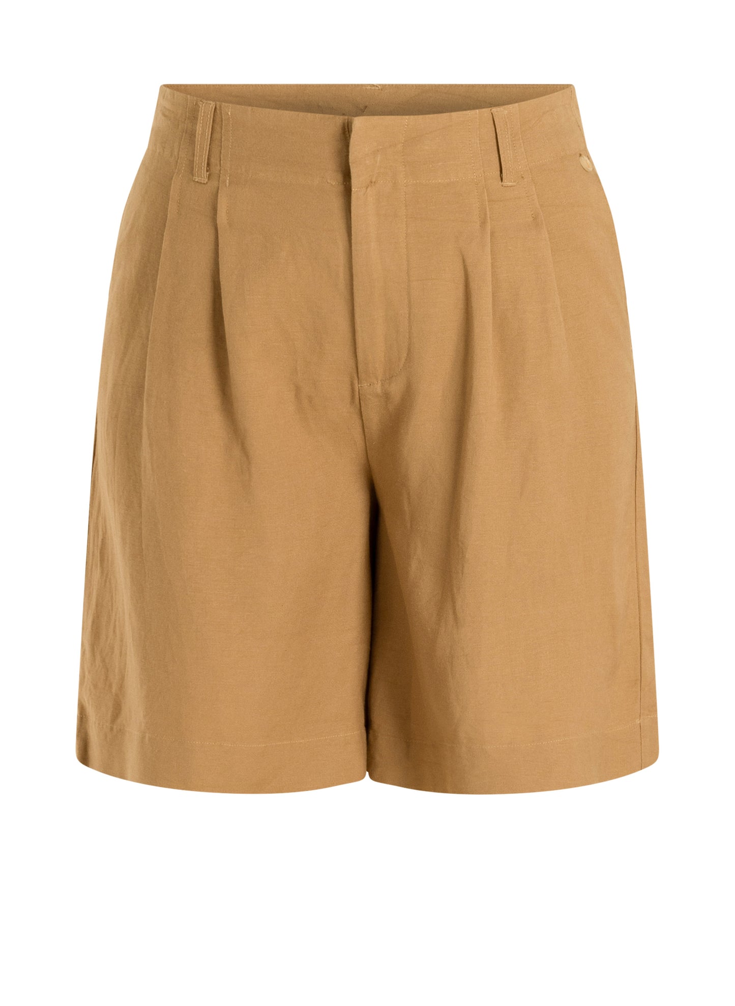 Yest korte broek bruin zand kleur model Mia Summer Taupe short