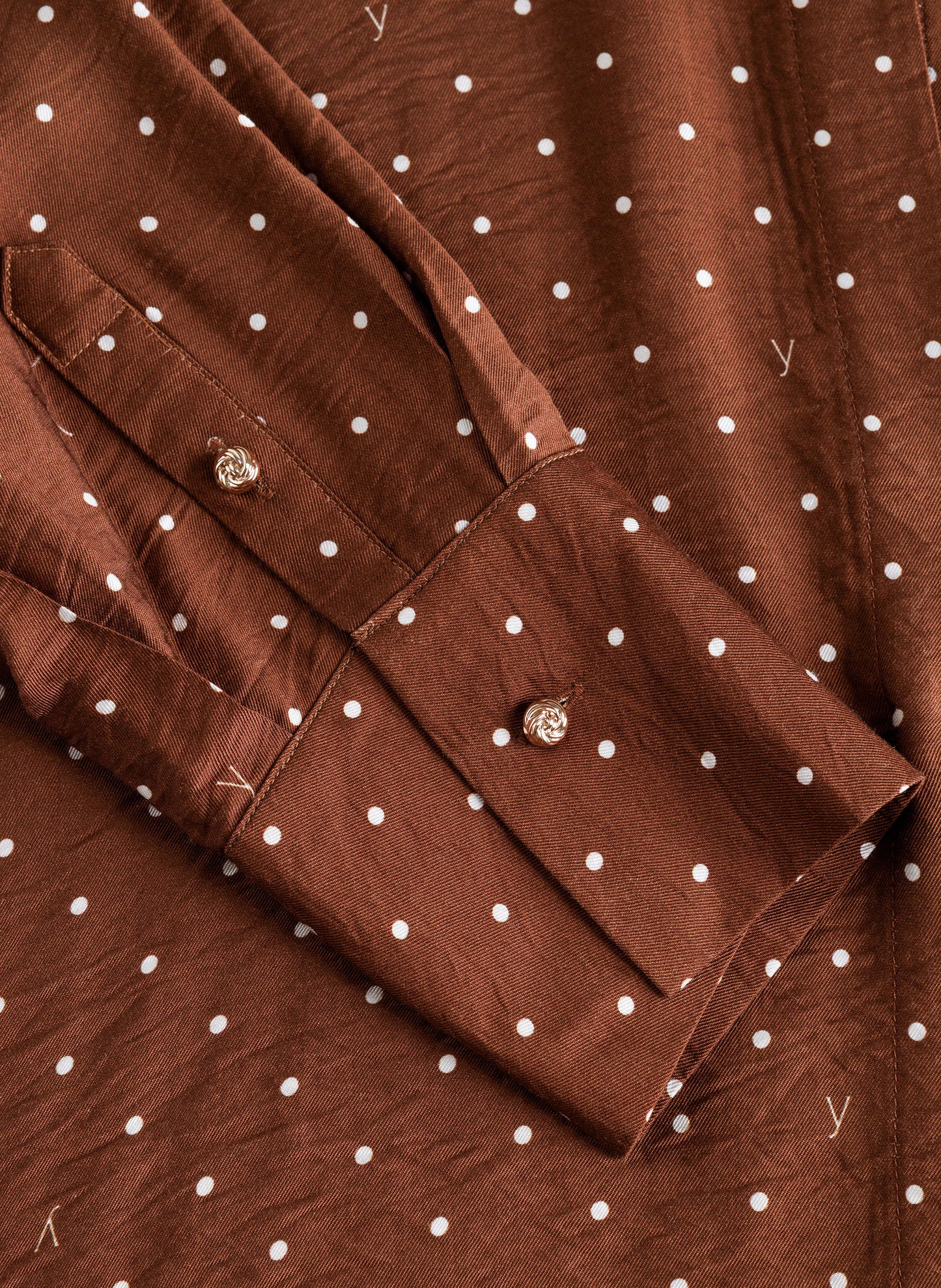 Yest blouse bruin met witte stip model Samira mocca brown polka dot