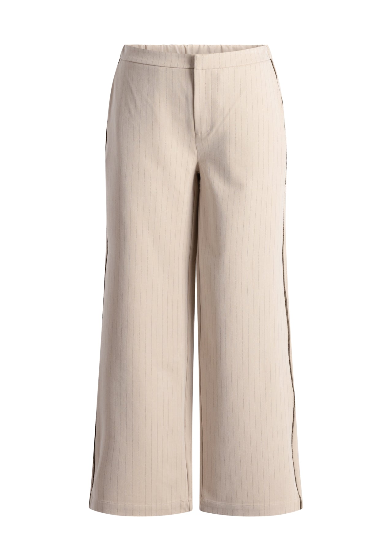Yest broek off white zand met lurex pinstripe model Sandra soft sand 6443