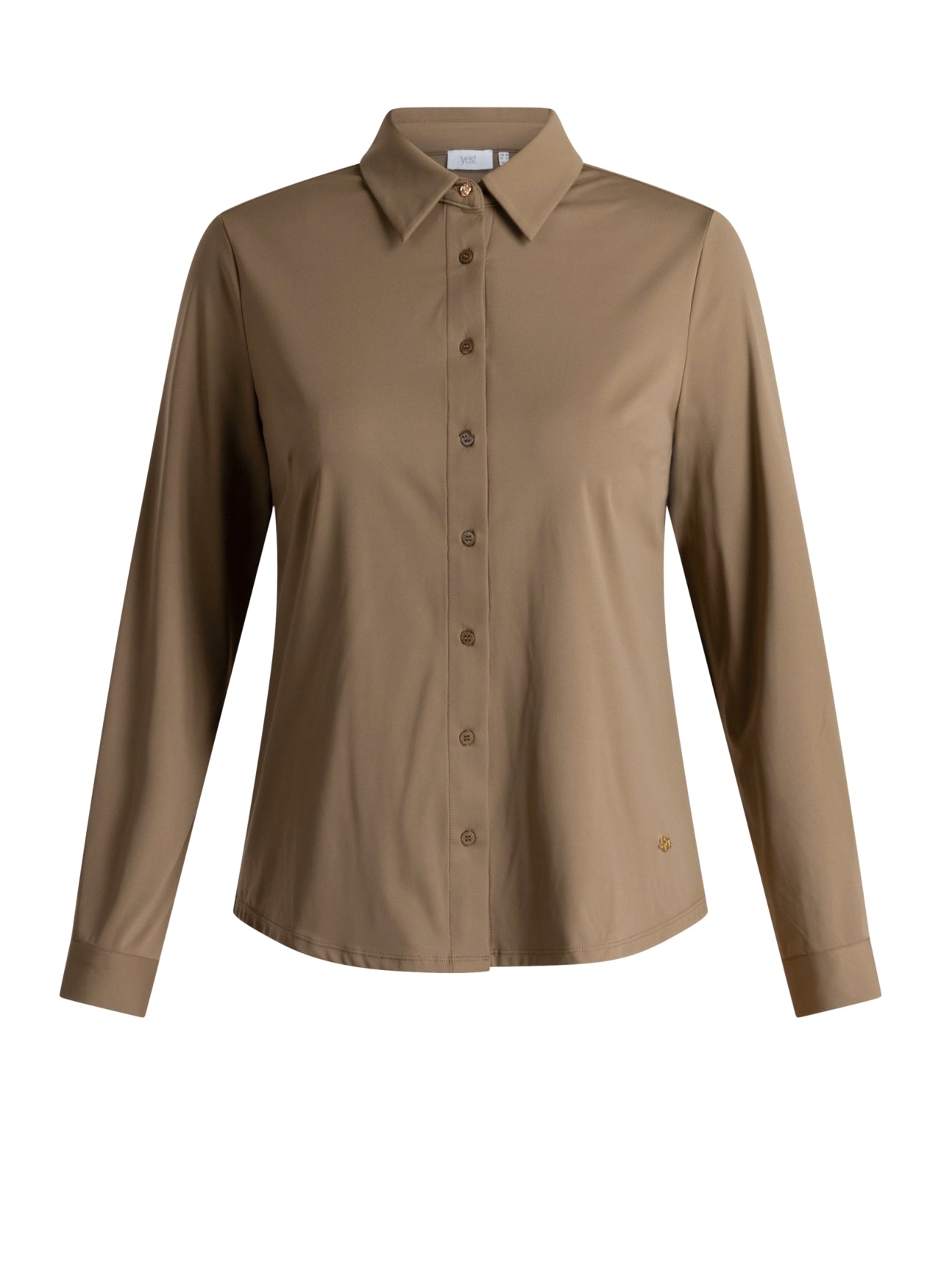 Yest Blouse olijf groen travel stof model Ofira essential 6444 grey olive