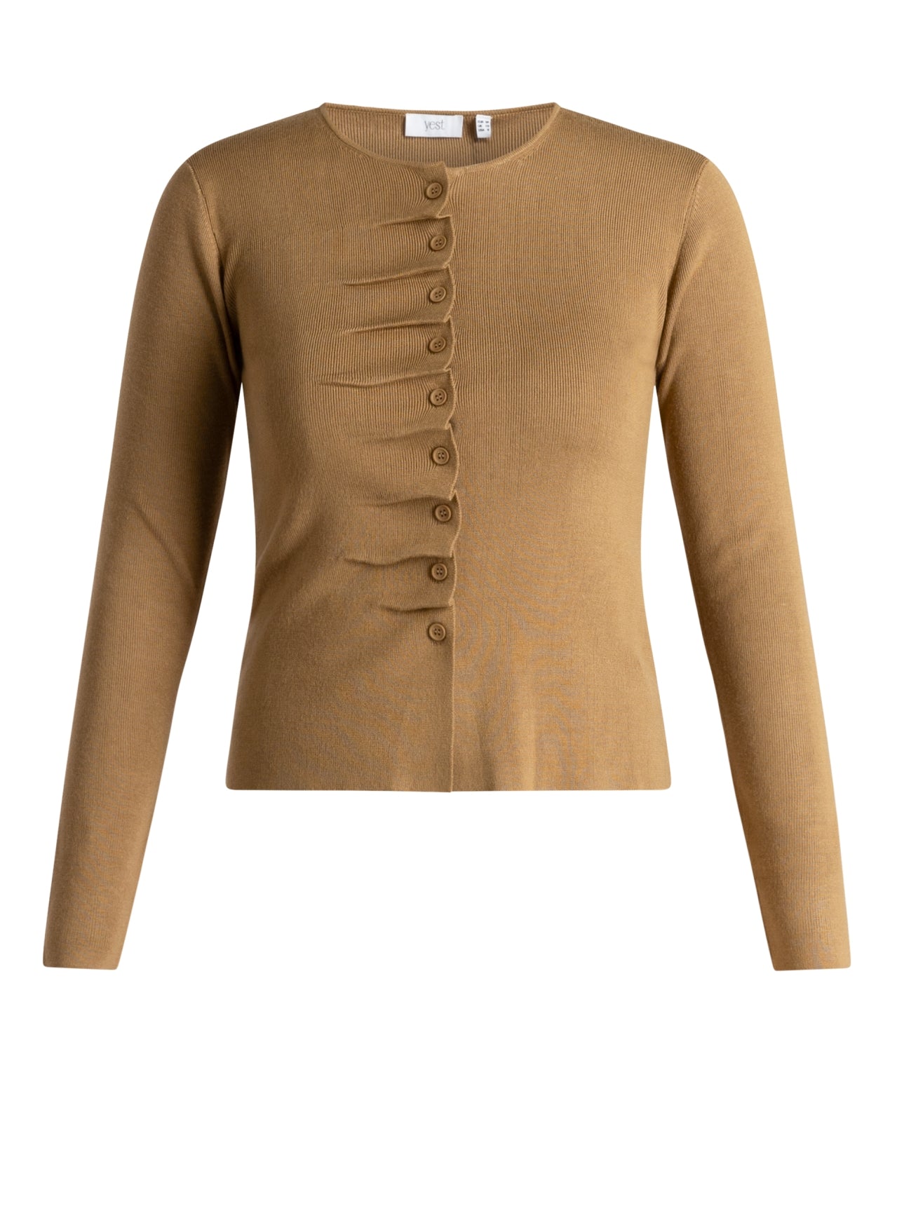 Yest vest olijf groen aangesloten model Sara bronze 6461