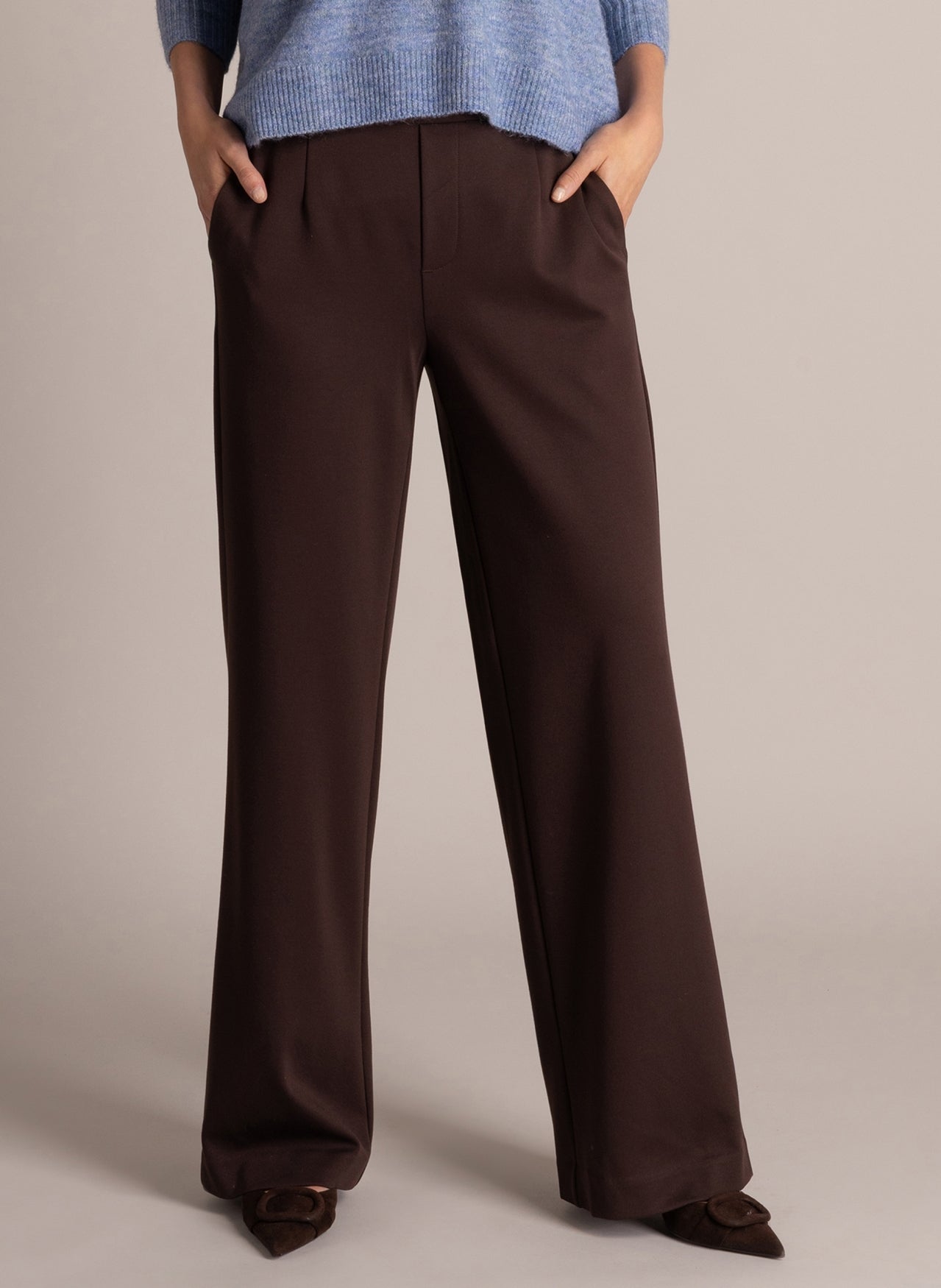 Yest broek donker bruin model Silja dark brown lengte 30