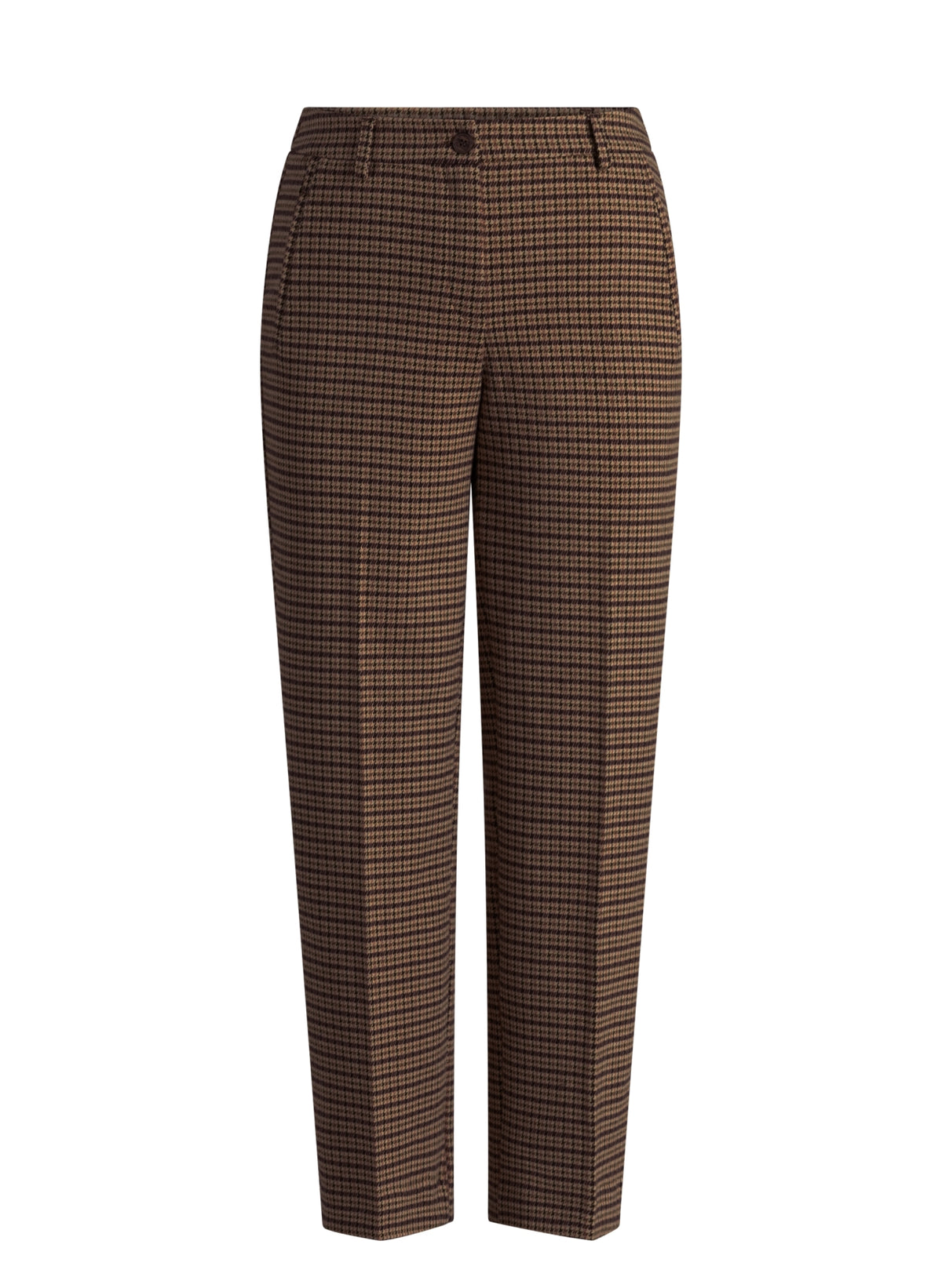 Yest broek bruin ruit met groen detail model Ulanna brown multi
