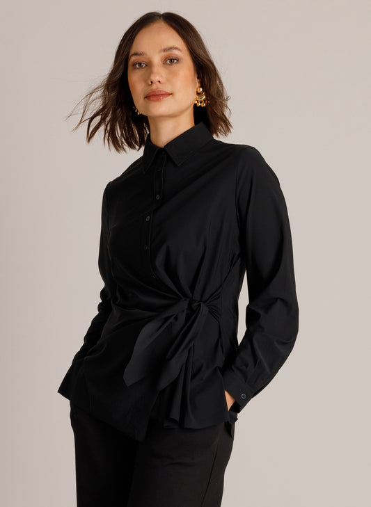Yest blouse zwart travelstof model Willine black 0006752 
