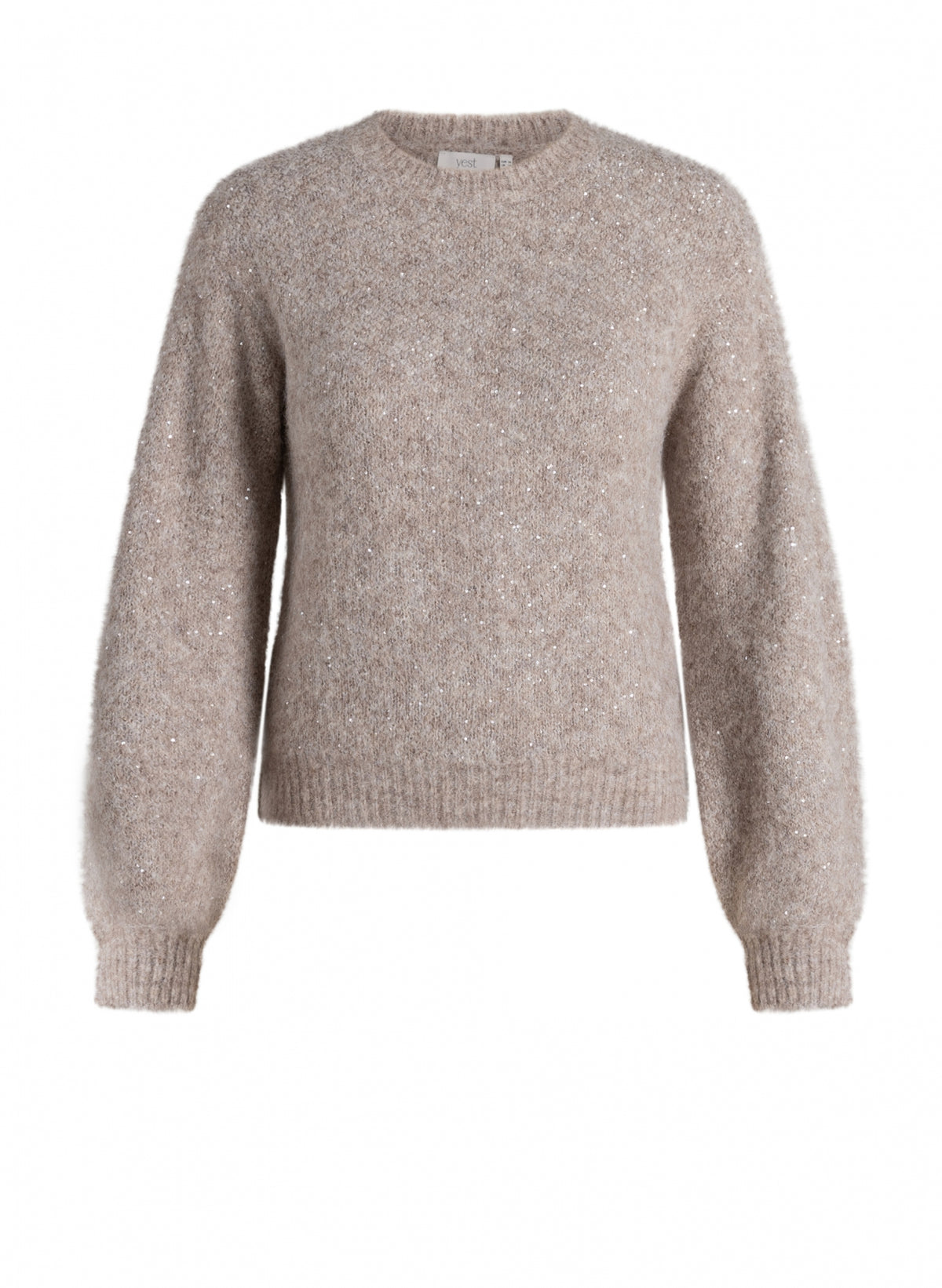 Yest trui beige met pailletten detail model Wilika light taupe 0006768