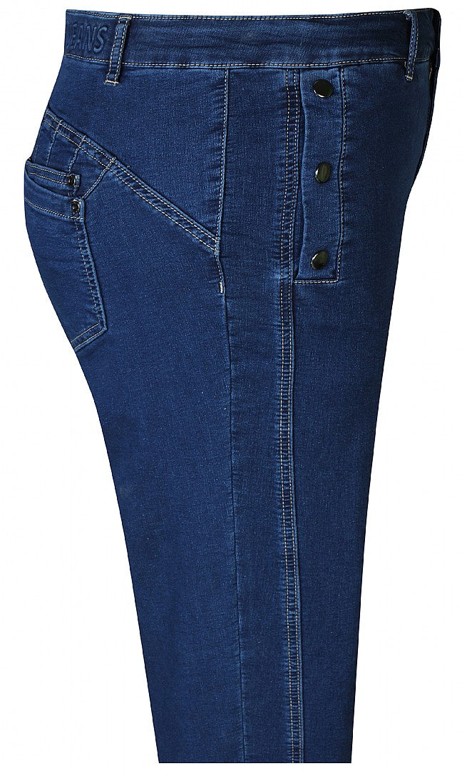 Zhenzi jeans met knopen blauw model curve