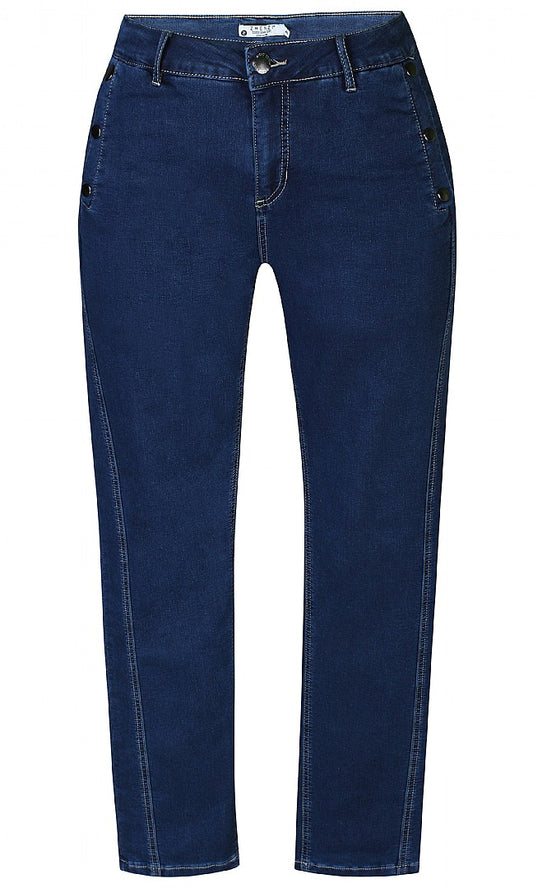 Zhenzi jeans met knopen blauw model curve