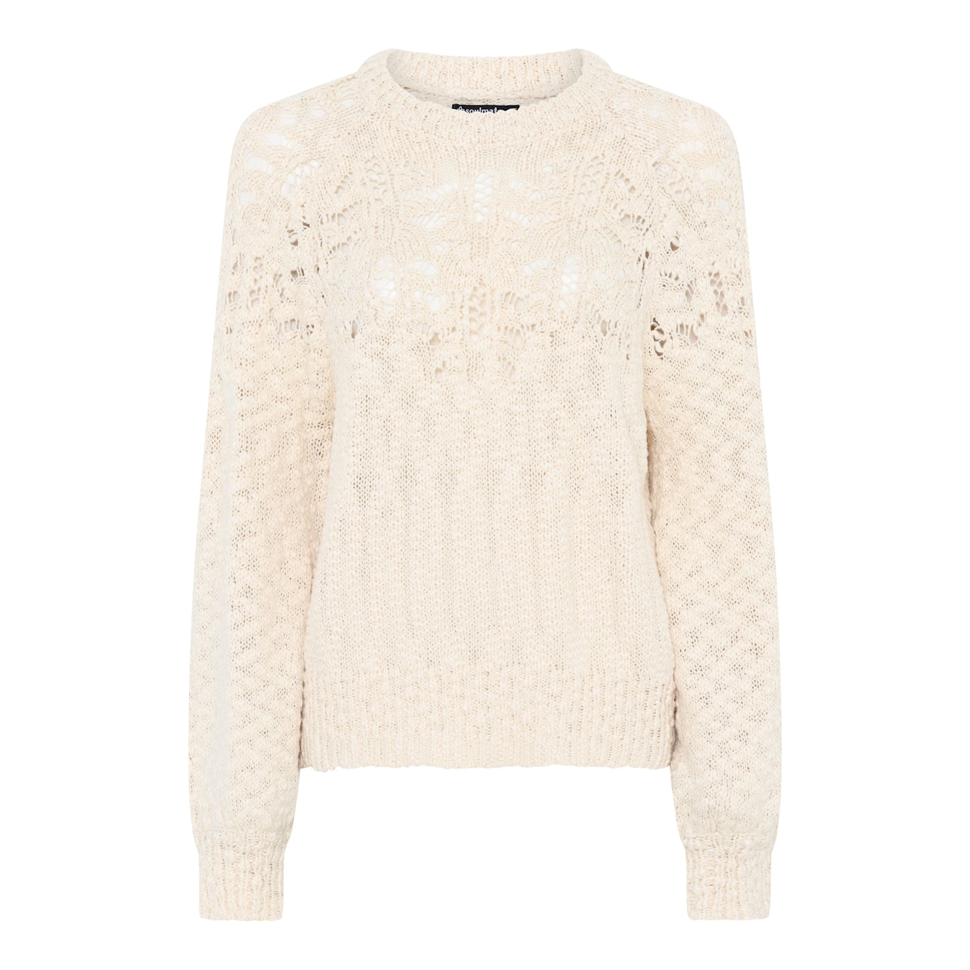 Soulmate trui offwhite opengewerkt model Dorothea beige 10205