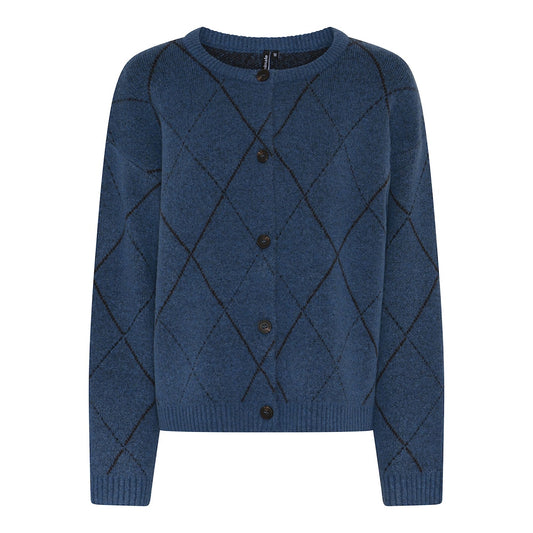 Soulmate vest blauw model Dizzy Denim Blue cardigan
