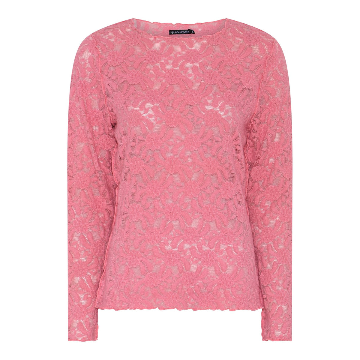Soulmate kanten longsleeve roze model Florin Chalk pink 11054