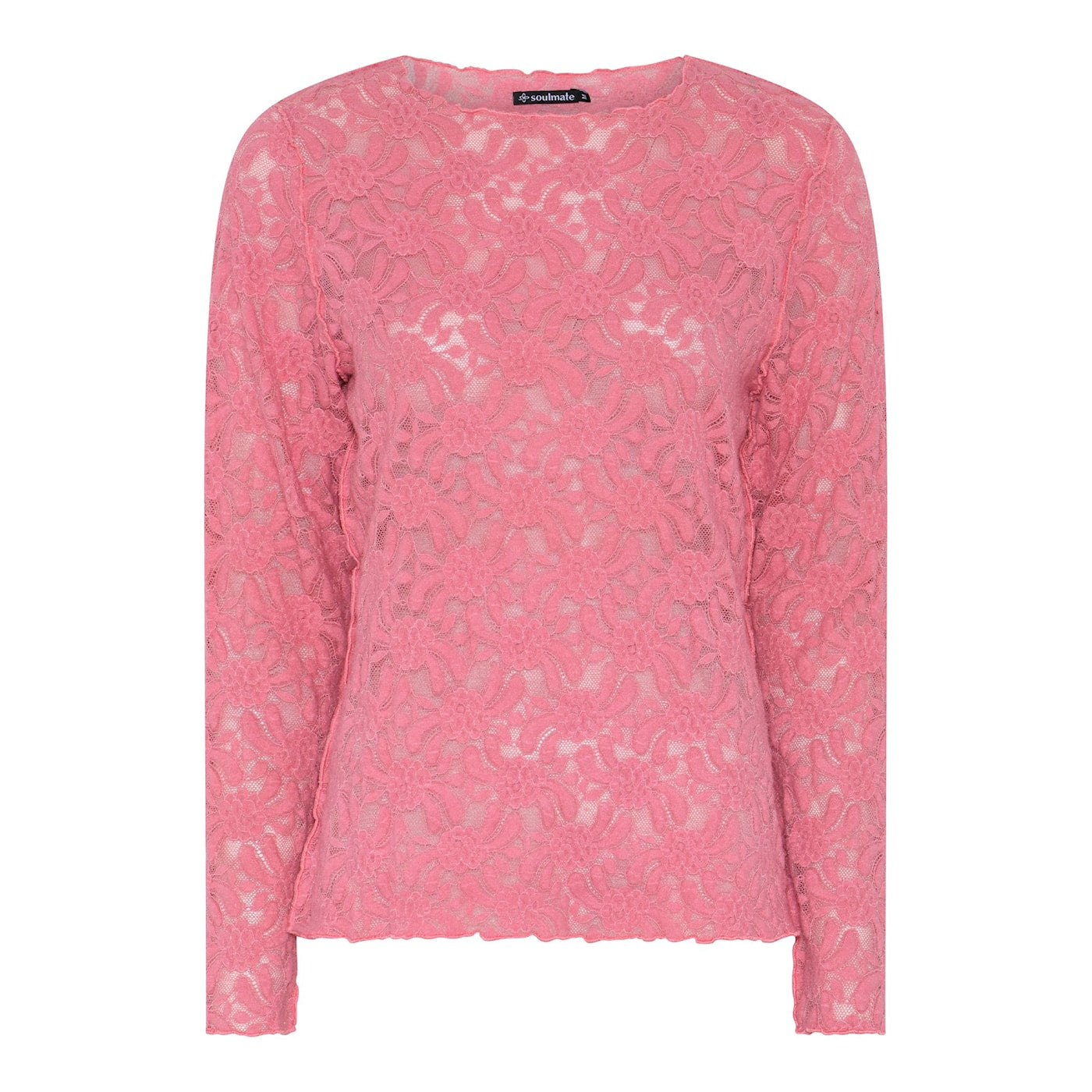 Soulmate kanten longsleeve roze model Florin Chalk pink 11054