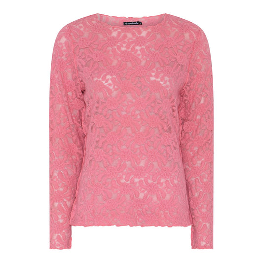 Soulmate kanten longsleeve roze model Florin Chalk pink 11054