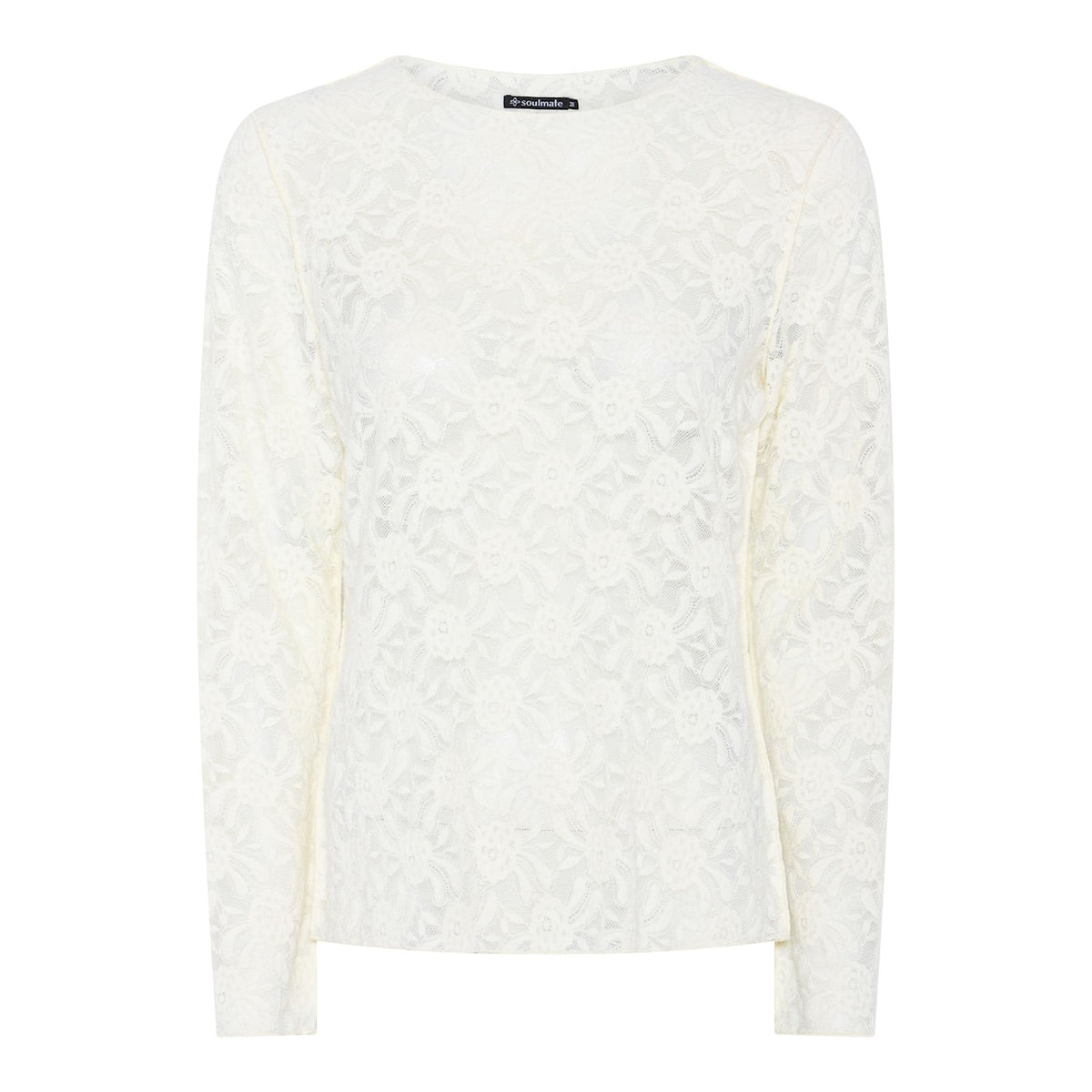 soulmate longsleeve kanten top creme model Florin off white 11054