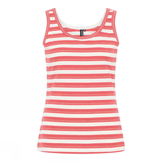 Soulmate tank top strepen koraal offwhite lurex model Billie blush