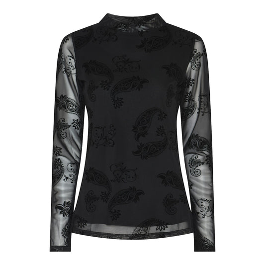 Soulmate longsleeve mesh zwart model Piper black 11133