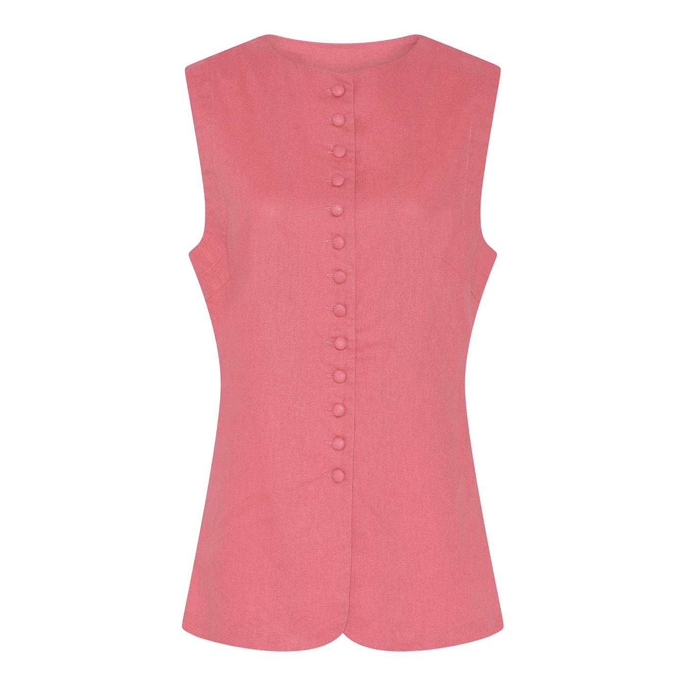 Soulmate gilet roze katoen linnen model Rosalia 1 blush 