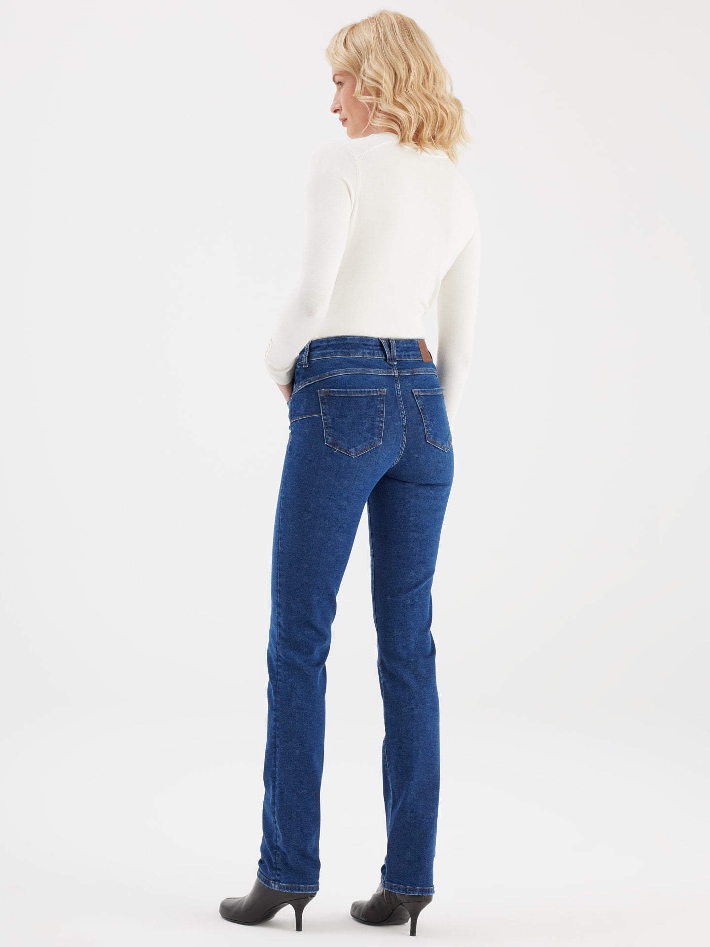 COJ jeans slim straight fit donker blauw model Sabrina lengte 30 dark blue