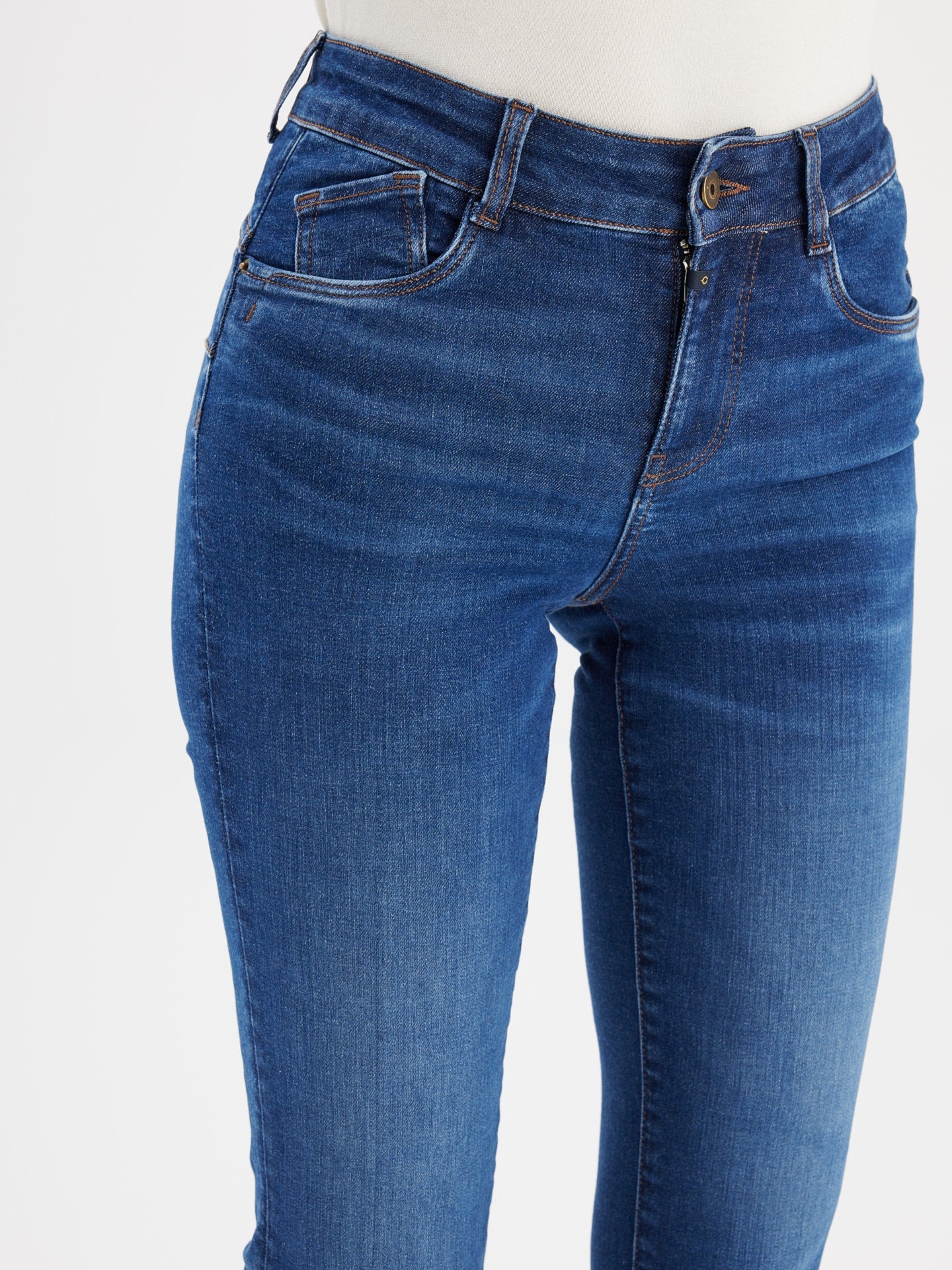 COJ jeans slim straight fit donker blauw model Sabrina lengte 30 dark blue
