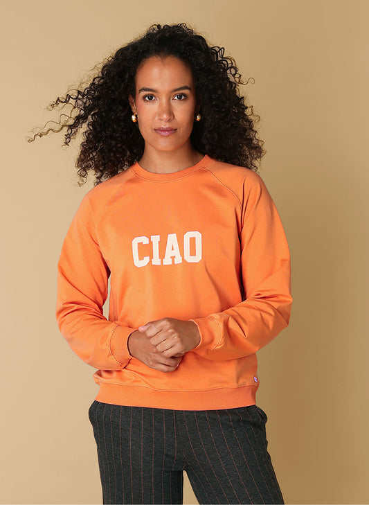 Ivy Beau sweater oranje trui model Remi Ciao mandarin orange