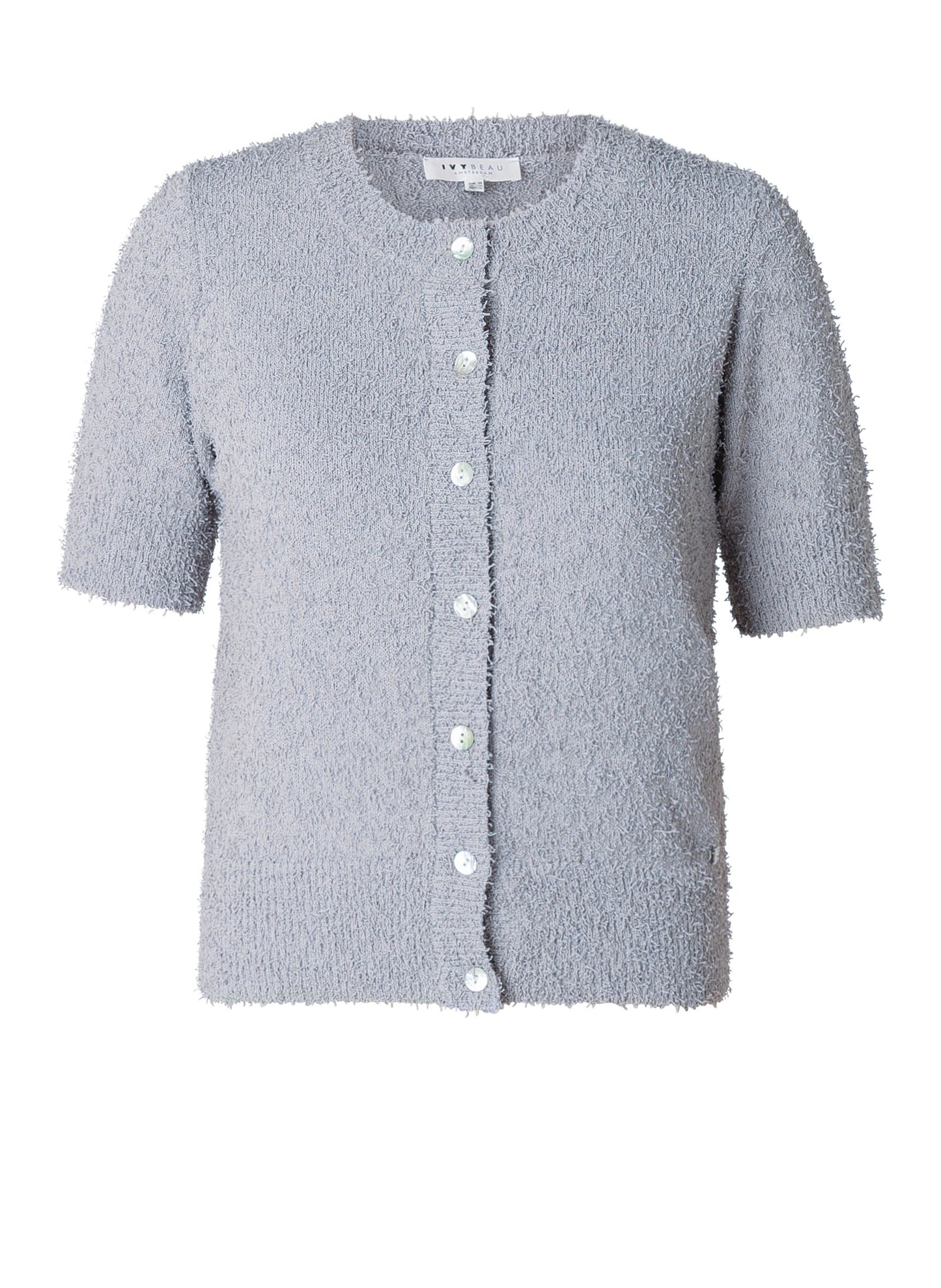 Ivy Beau vest grijs harig korte mouw model Glena grey