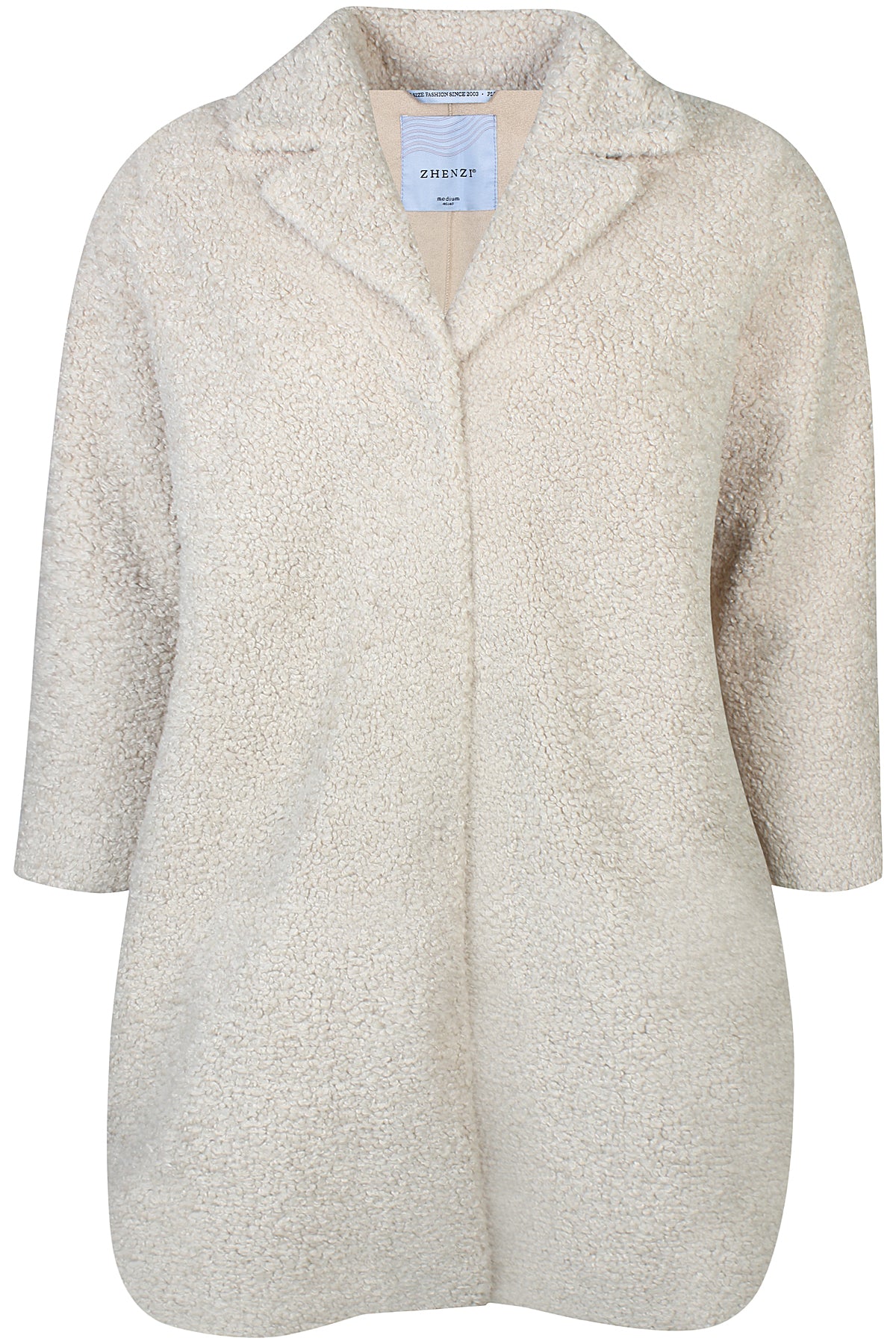Zhenzi winter jas teddy zandkleur model Faya 688 sand