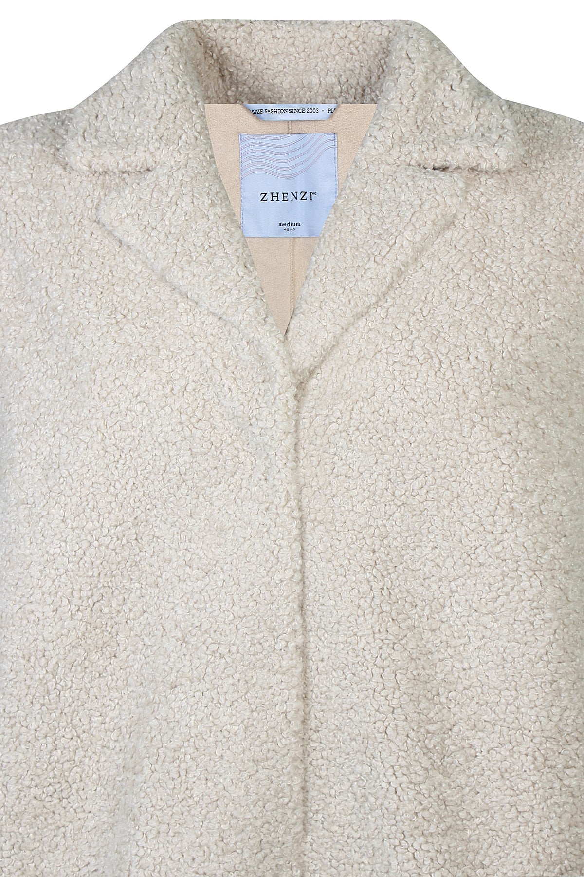 Zhenzi winter jas teddy zandkleur model Faya 688 sand