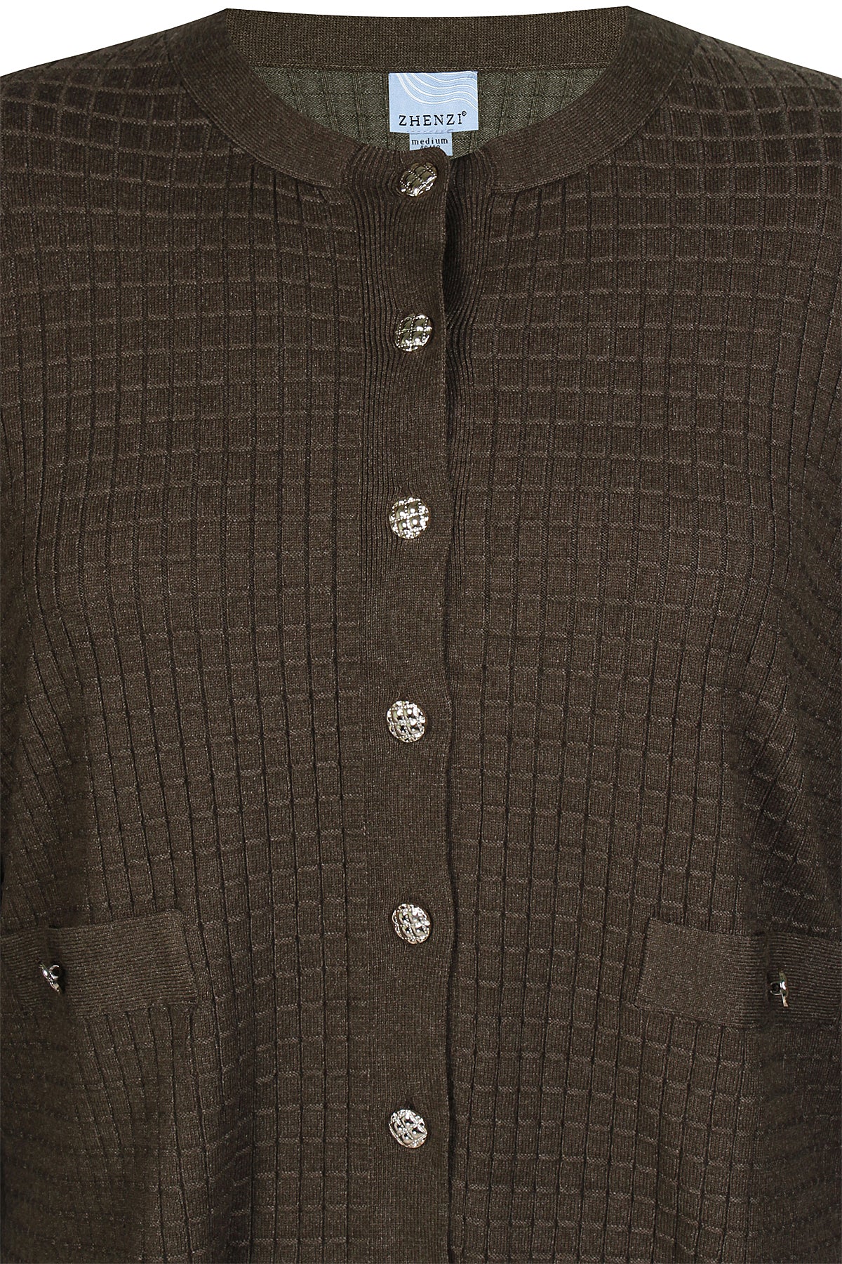 Zhenzi vest groen met structuur model Kogle 200996
