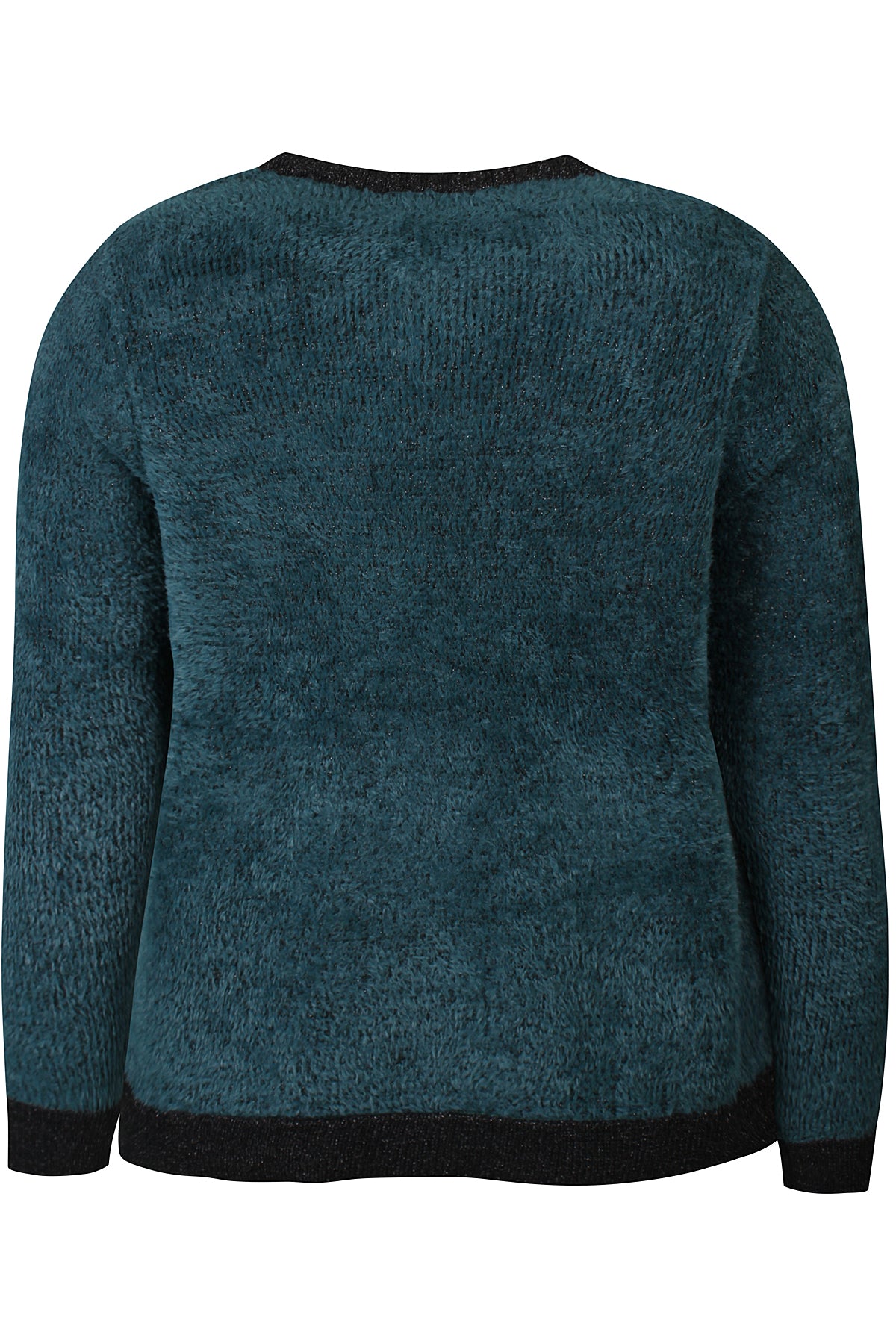 Zhenzi vest groen met zwart en lurex detail model Tera 1097 cardigan