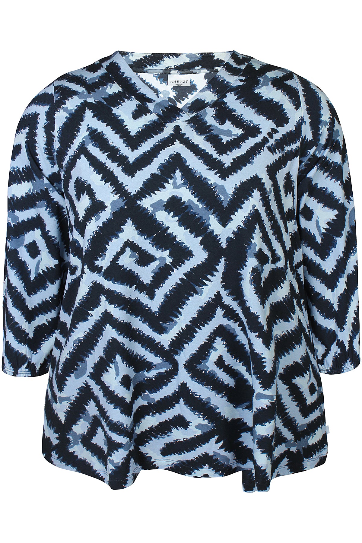 Zhenzi blouse blauwe met licht blauw print model Sylva 201171