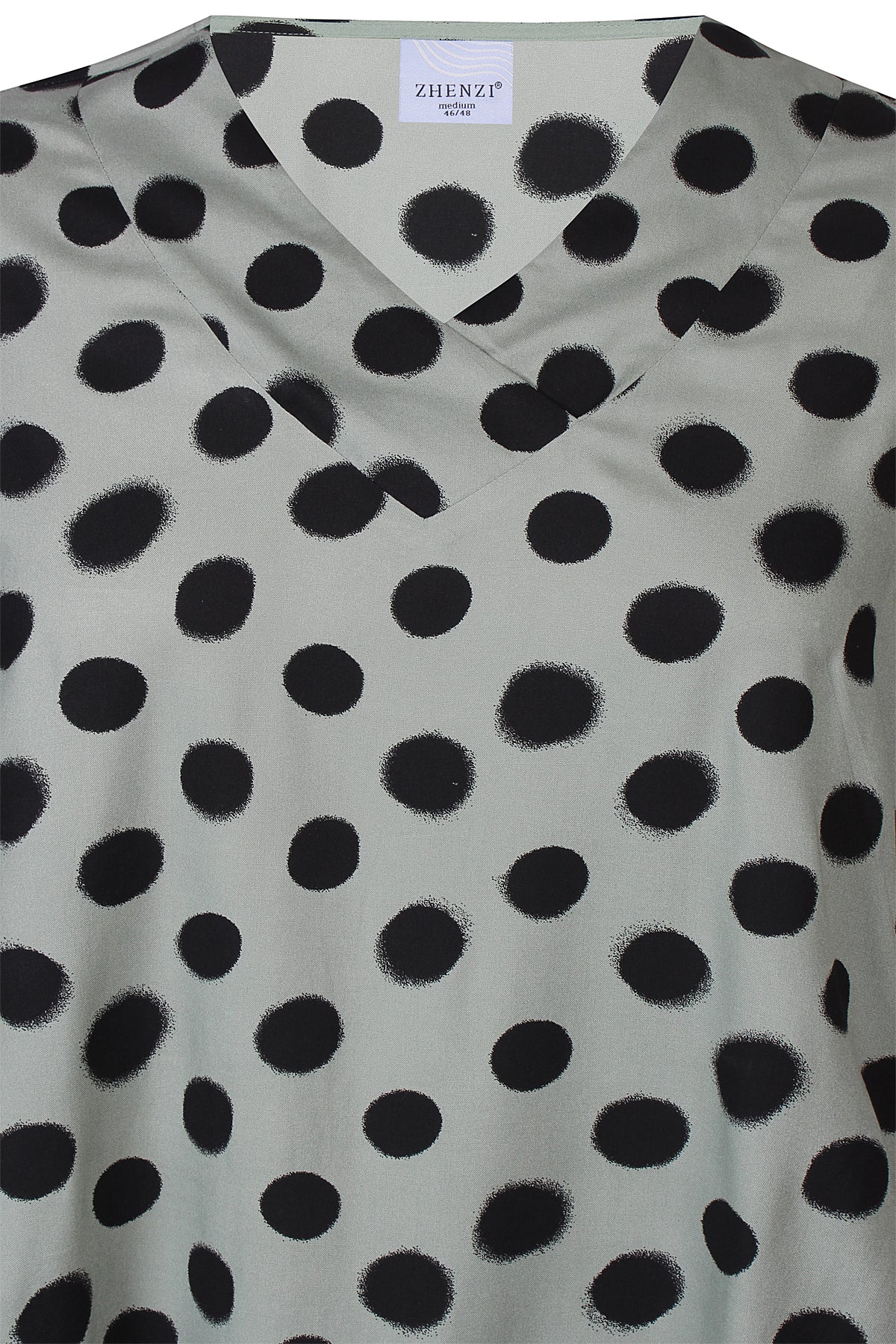 Zhenzi tuniek groen met zwarte stip model Alora 1194