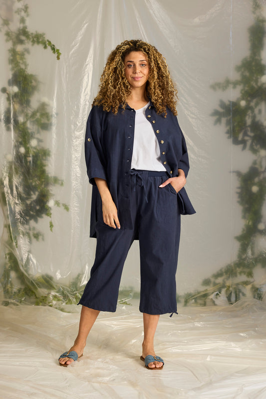 Zhenzi blouse donker blauw model Amin shirt 849 navy