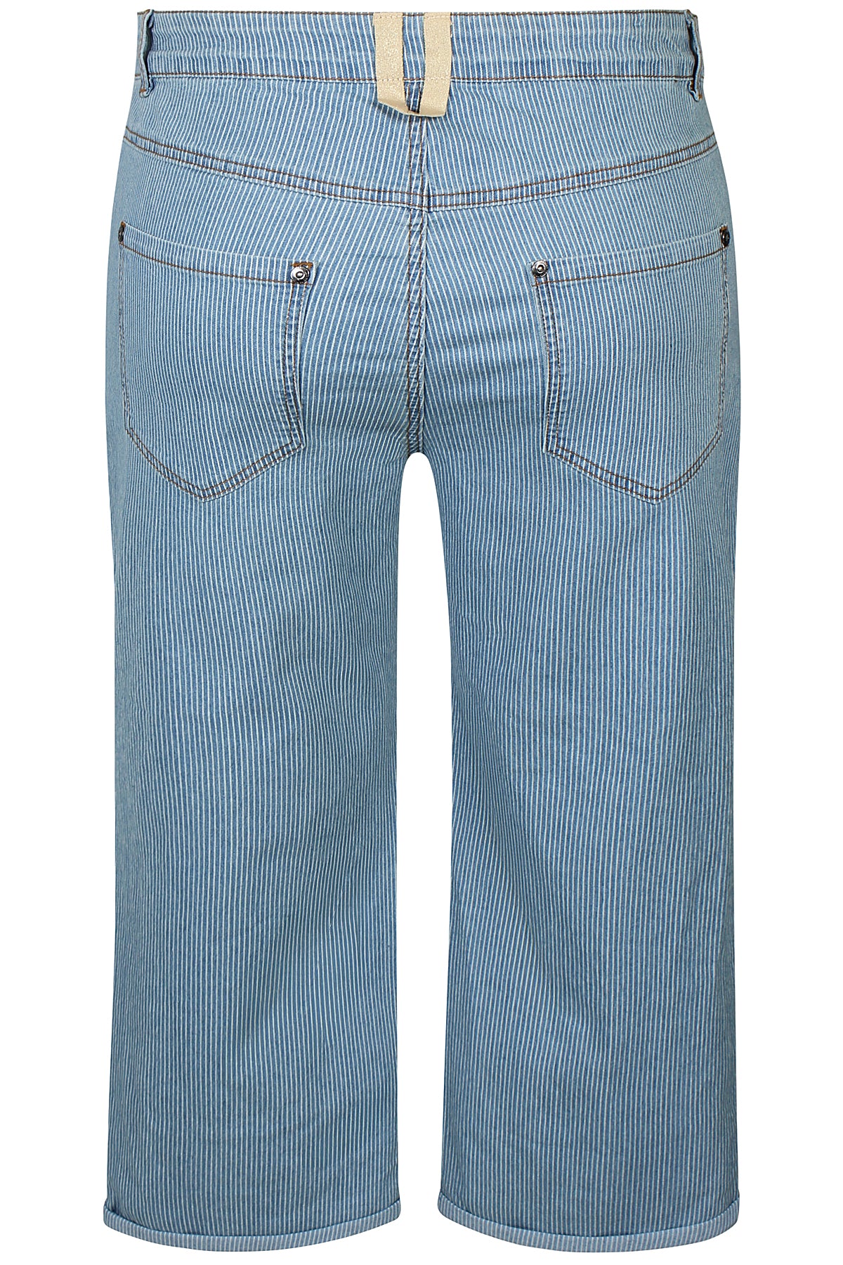 Zhenzi jeans blauw offwhite gestreept capri/enkel lengte model Salsa fit 161 pants