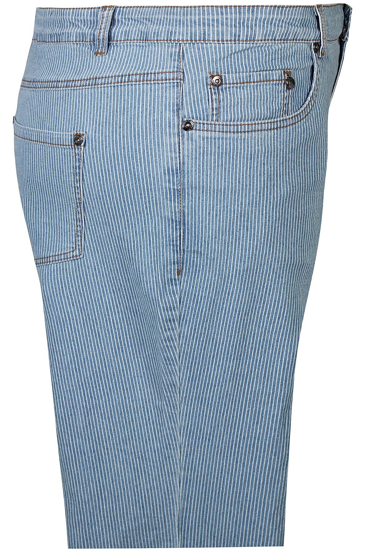 Zhenzi jeans blauw offwhite gestreept capri/enkel lengte model Salsa fit 161 pants