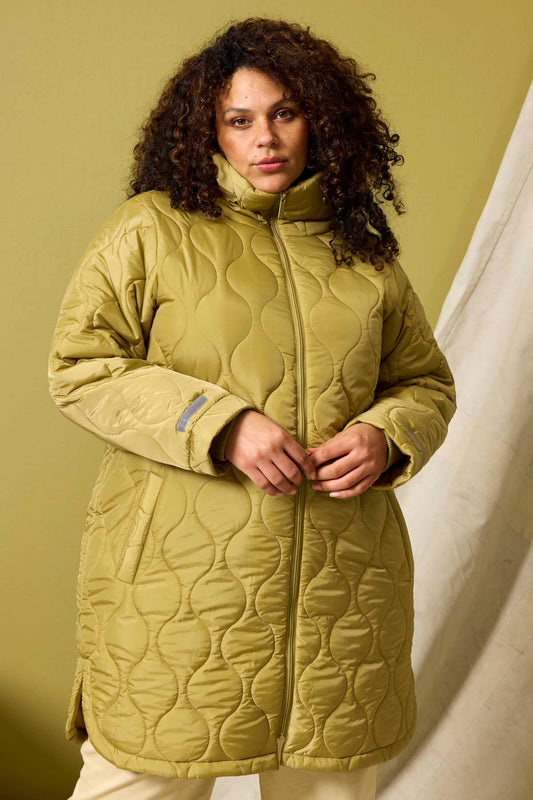 Zhenzi winter jas olijf groen gewatteerd model Tinley 872
