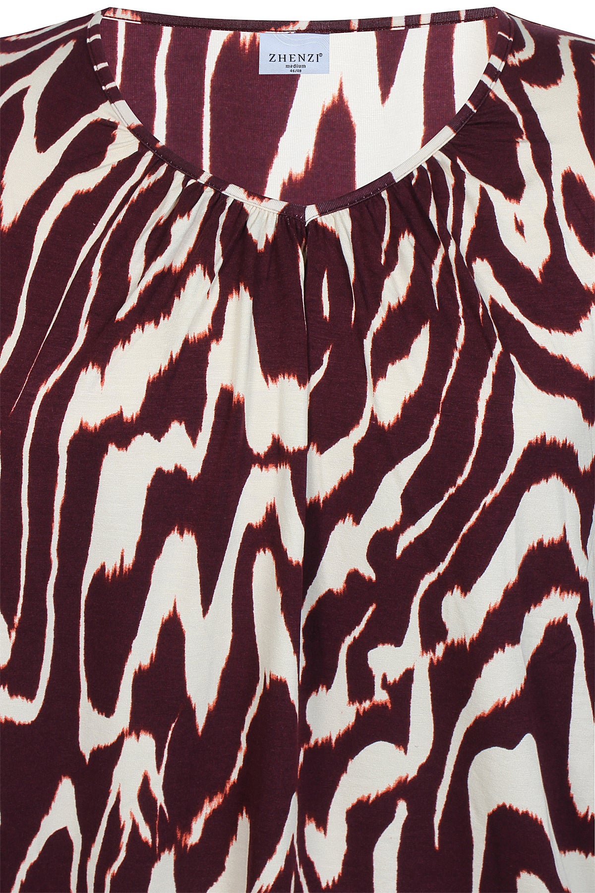 Zhenzi blouse bordeaux print met offwhite Karol 1436 
