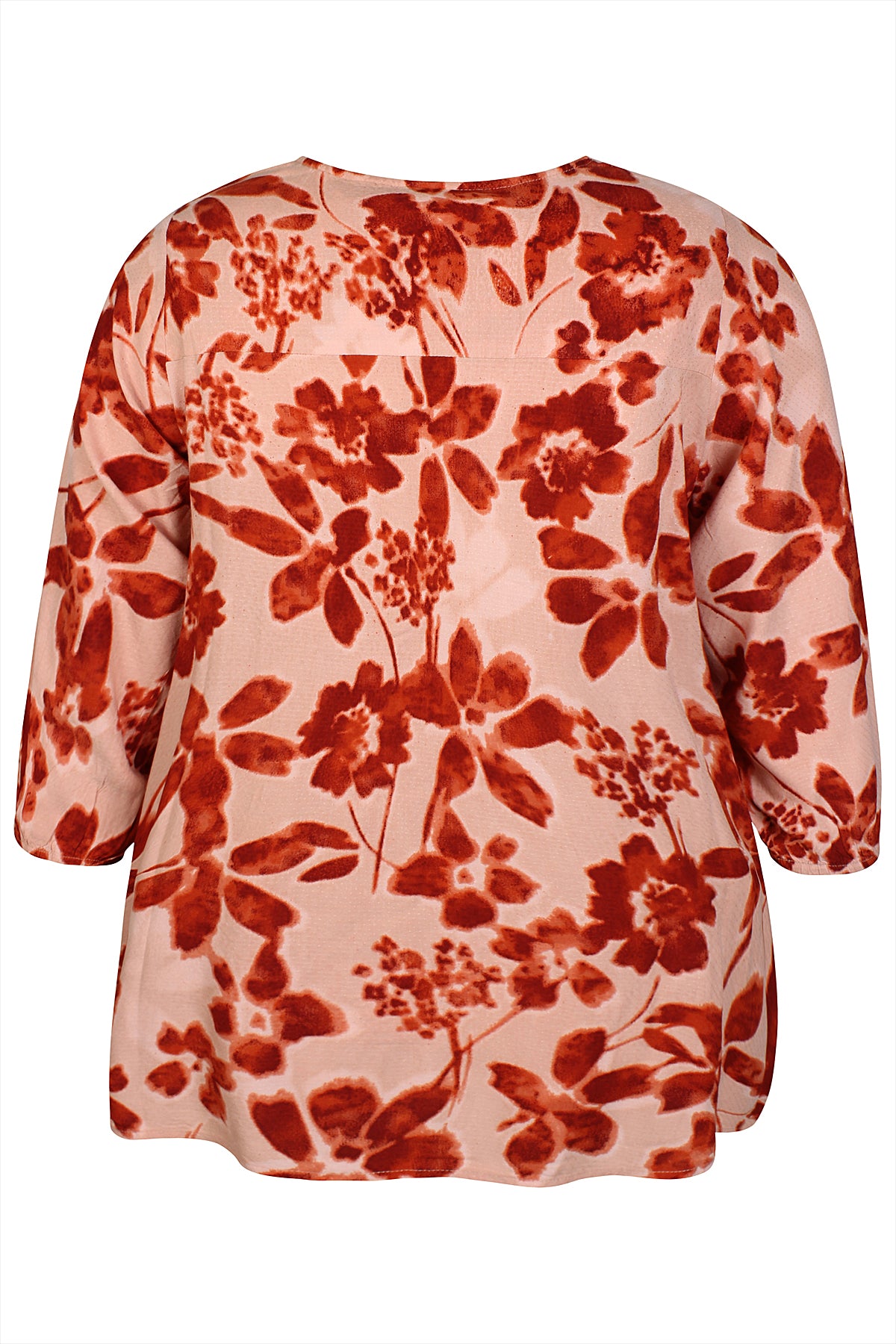 Zhenzi blouse oranje bloemen print model Kiari Fig 1461